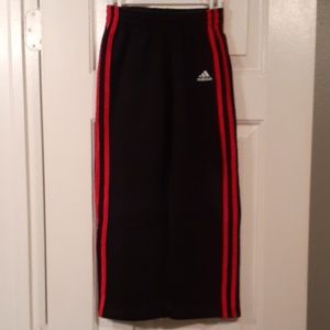Adidas red and black sweat pants